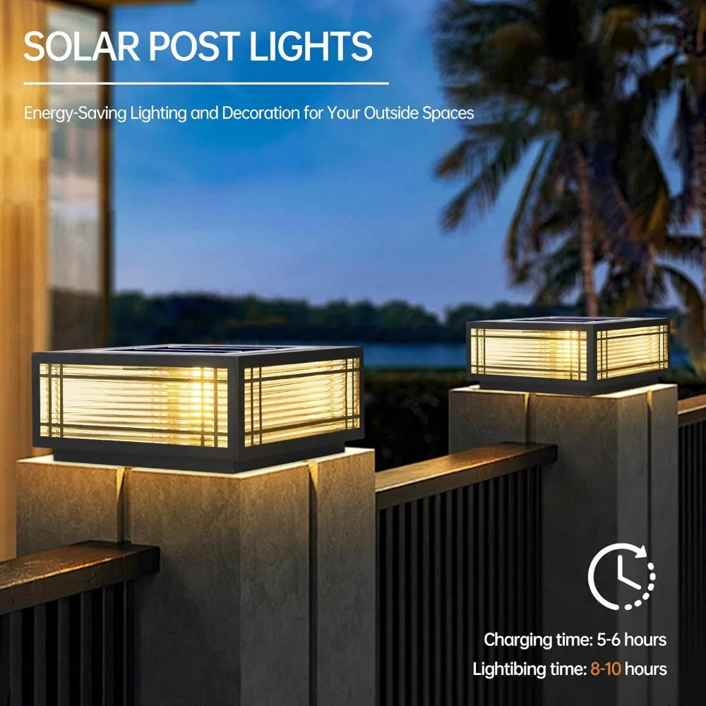 Solar Post Light Fixture Exterior Pillar Light with LED Solar Power Column Caps - Get Outside Today 25