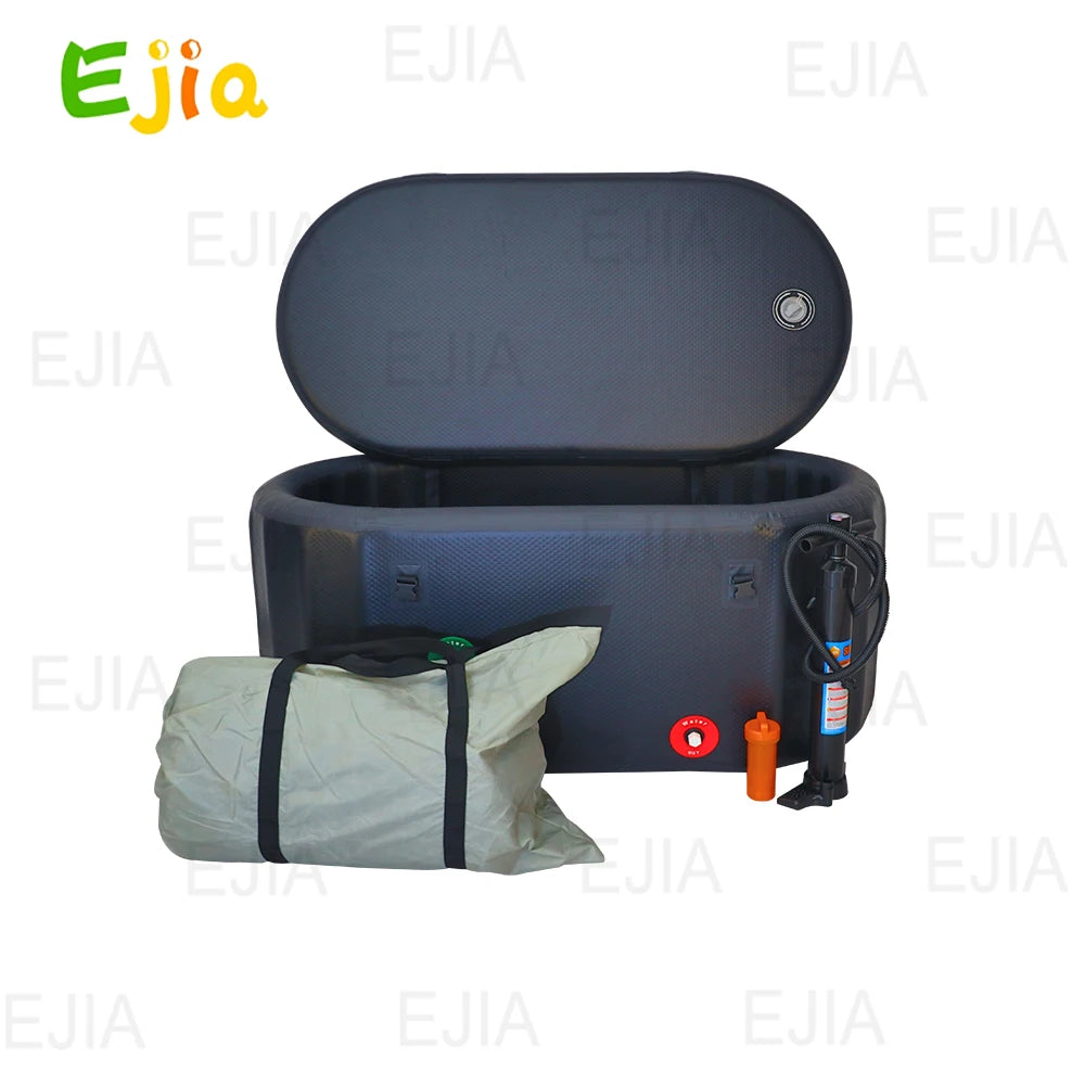 52L Inflatable Ice Bath Tub Compatible For Water Chillers 140 Gallons Portable Cold Plunge Tub for Athletes Recovery with Lid - Get Outside Today 25