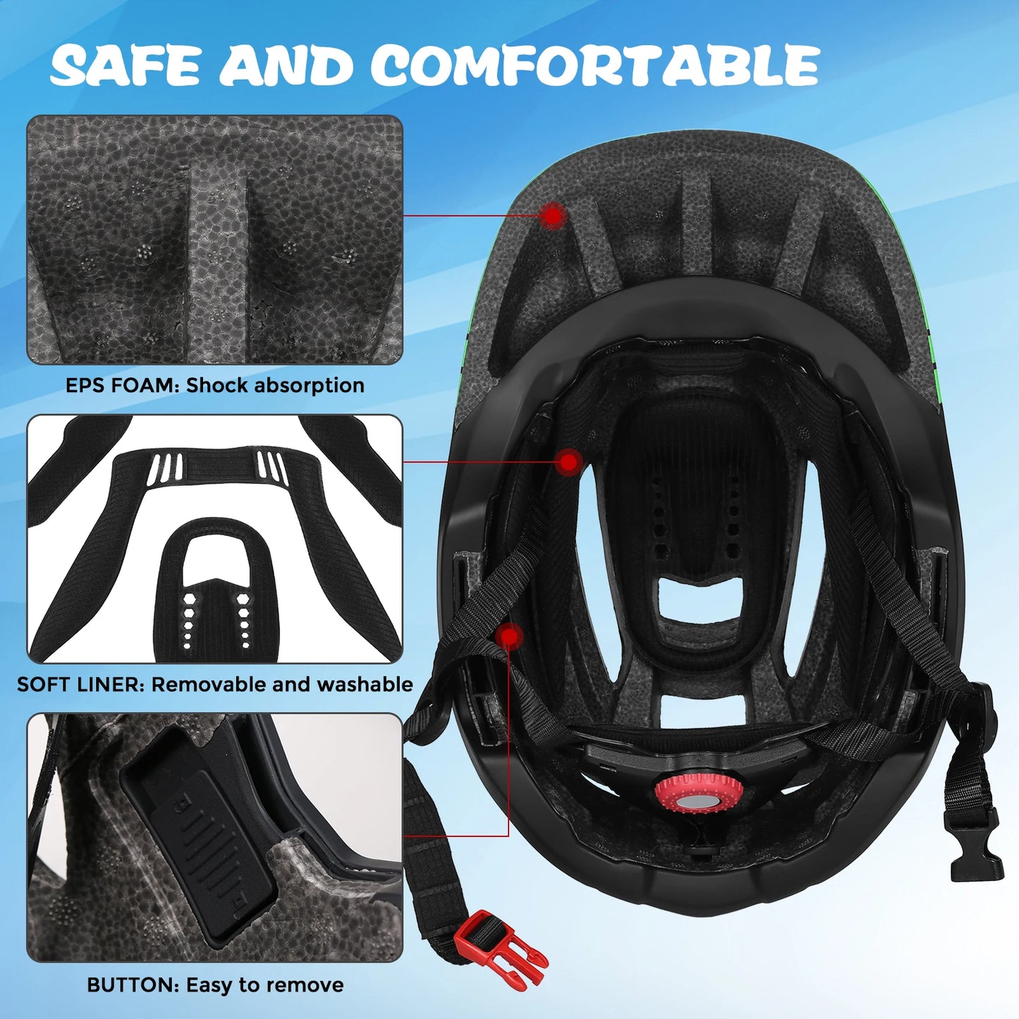 2-in-1 Kids Bicycle Helmet Child Sports Safety Cycling Protection Full Face Helmet Bike Roller Skating Helmet Guard for Cycling - Get Outside Today 25