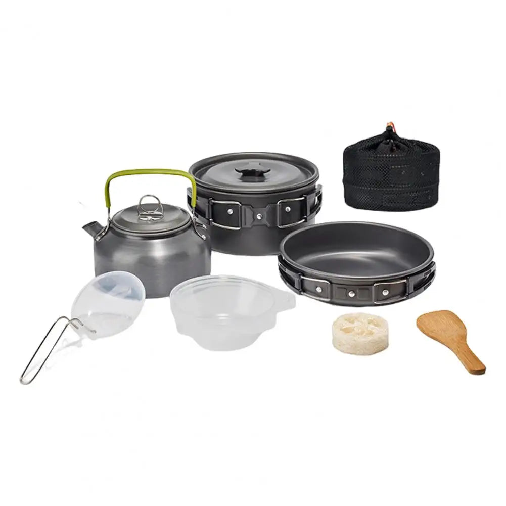 Foldable Handle Cookware Portable Camping Cookware Set for 2-3 People Non-stick Alumina Pots Pans Utensils for Outdoor - Get Outside Today 25