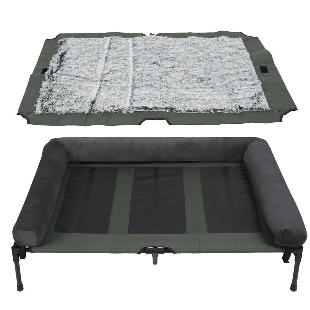 XXL XL Large Dog Bed Outdoor Raised Dog Bed with Cooling Mat - Get Outside Today 25