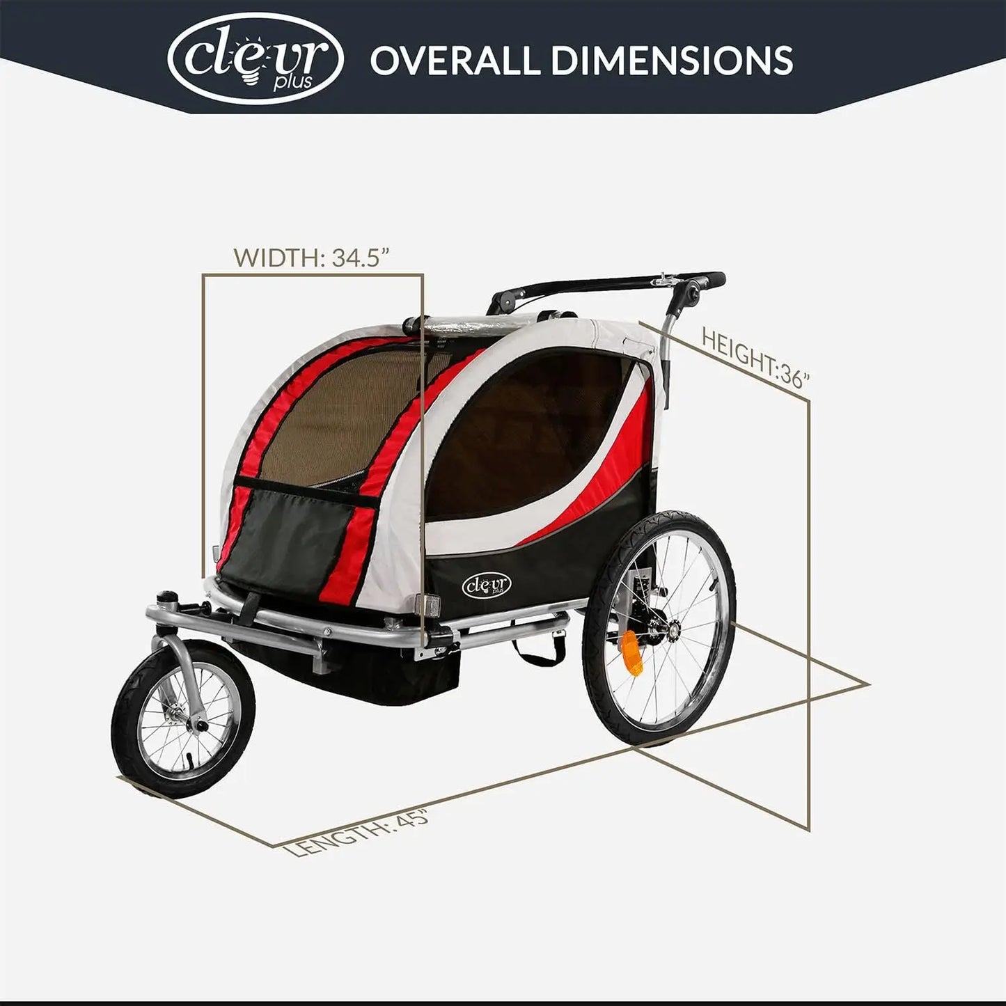 Deluxe 3-in-1 Double Two Seat Bicycle Bike Trailer Jogger Stroller for Kids Children Foldable Collapsible with Pivot Front Wheel