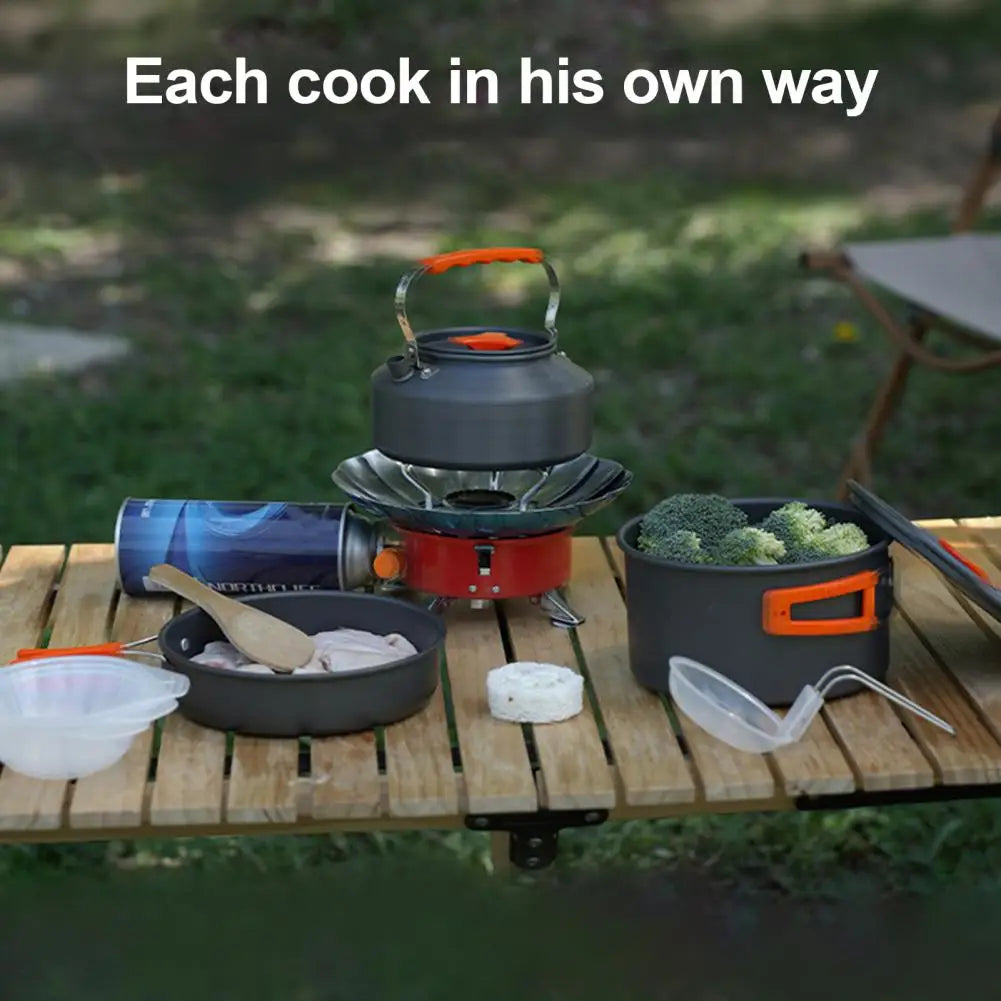 Foldable Handle Cookware Portable Camping Cookware Set for 2-3 People Non-stick Alumina Pots Pans Utensils for Outdoor - Get Outside Today 25