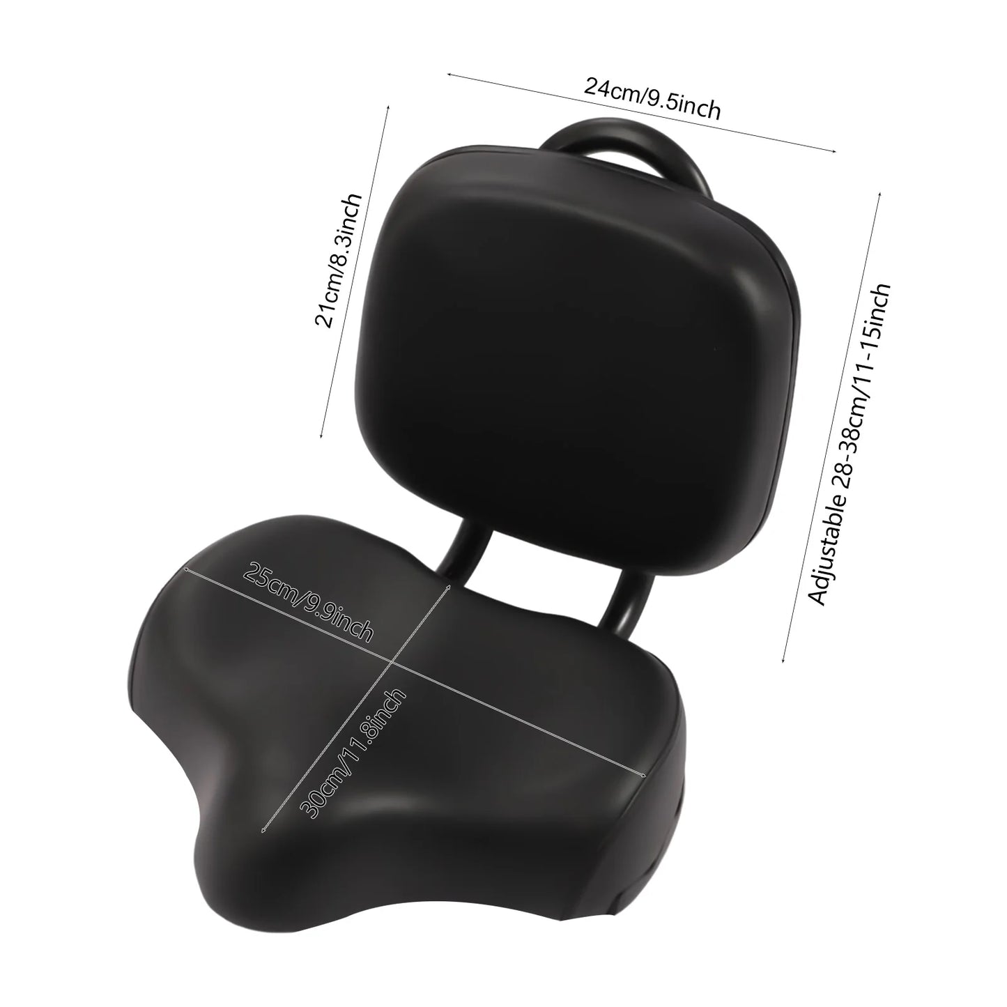 Height Adjustable Oversized Backrest Bike Tricycle Seat Sponge Soft Padded Bicycle Saddle