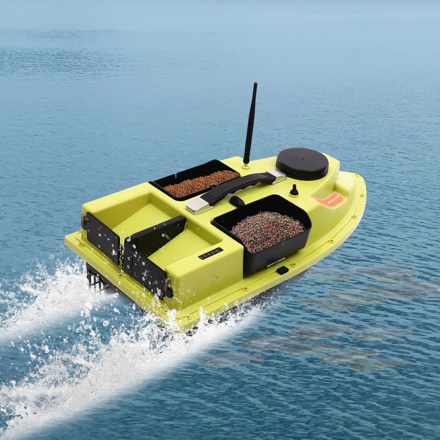 GPS RC Bait Boat for Fishing w/5200mAh Battery LED Screen Fishing Bait Boat 500M RC 40W 4 Bait Slot Fishing Bait Boat Set - Get Outside Today 25