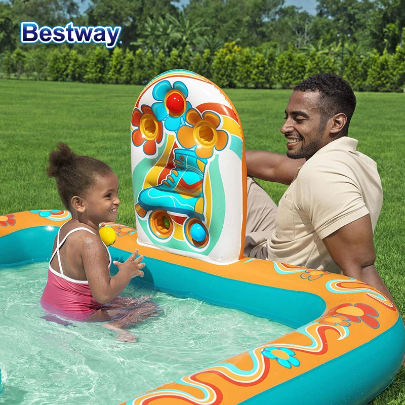 Bestway 53164 6'4" x 60" x 29" Play Center Inflatable Play Pool Play Center Inflatable Water Play Center Garden