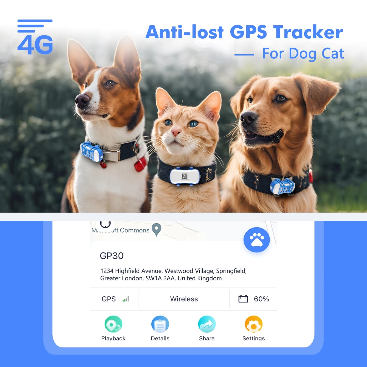 4G Dog Cat GPS Tracker for Pets - Waterproof Smart Locator with App, Live Tracking & Light/Sound Search, Free Trial Included - Get Outside Today 25