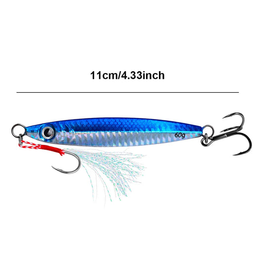 11cm/60g Metal Jig Fishing Lure Fast Sinking Artificial Bait Bass Fishing Bait Trout Jigging Lure for Sea Fishing Boat Fishing - Get Outside Today 25
