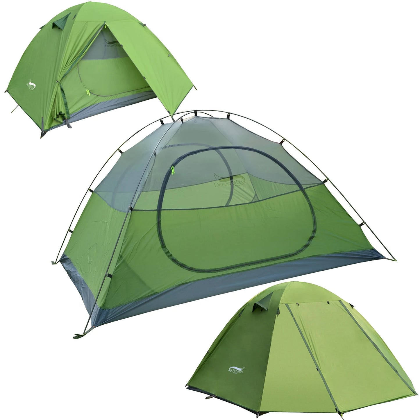 Desert Fox 2 Person Backpack Tent Outdoor Hiking Lightweight Couple Camping Tents Double Layers 3 Seasons for Traveling and Hunting
