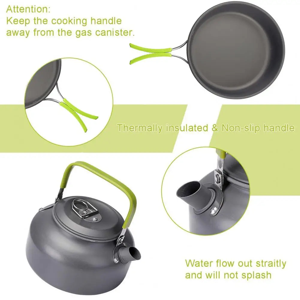 Portable Cooking Utensils Set Portable 2-person Camping Cookware Kit with Non-stick Pot Pan Kettle Outdoor Backpacking for Food - Get Outside Today 25