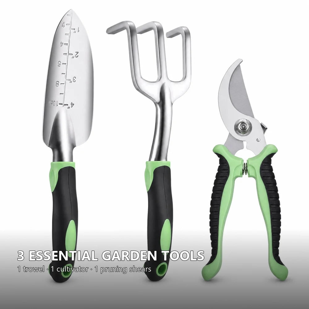 3 Piece Aluminum Garden Hand Tool Set With Trowel Rake And Shears - Get Outside Today 25