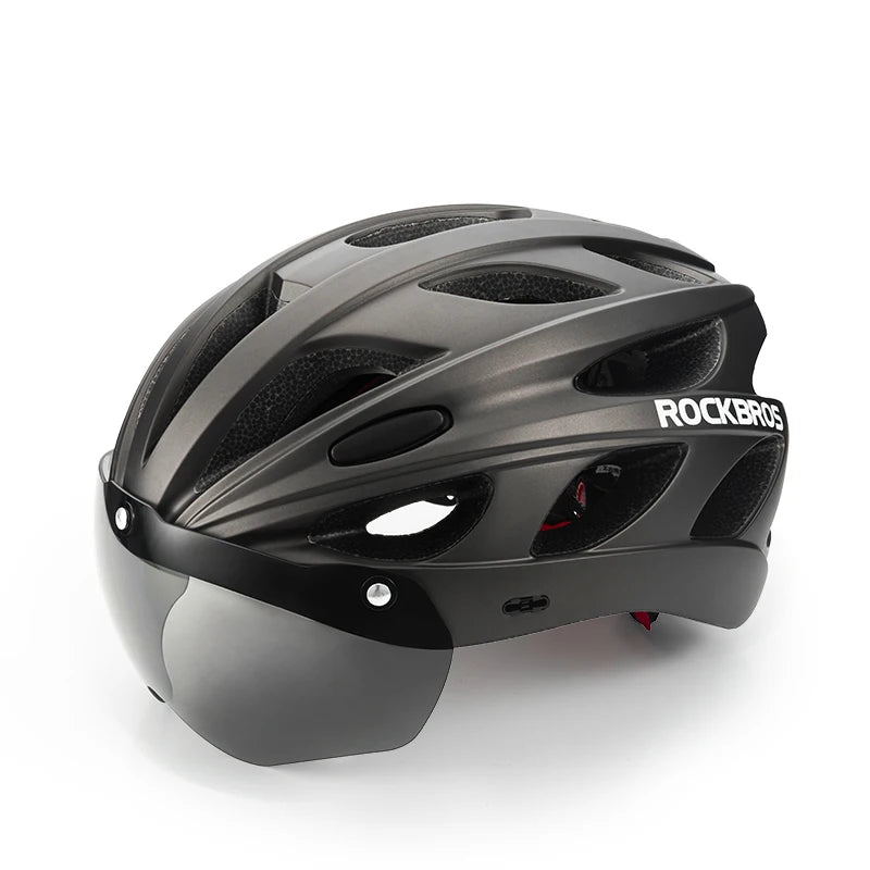 ROCKBROS Cycling Helmet Lightweight Integrated Helmet Head Protection Safety Helmet With Goggles Men Women MTB Road Bike Helmet - Get Outside Today 25
