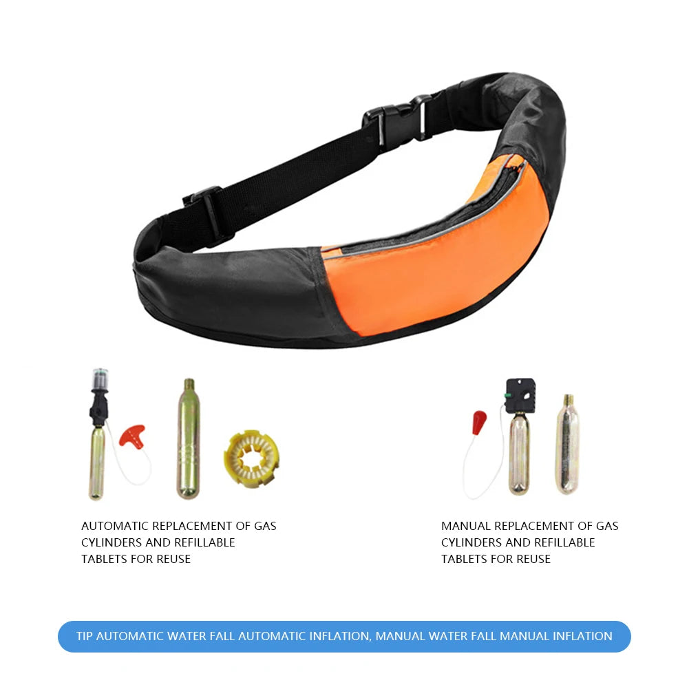 Automatic Inflatable Life Saving Belt 100N Life Vest Self Inflatable Buoyancy for Boating Rafting and Outdoor Safety