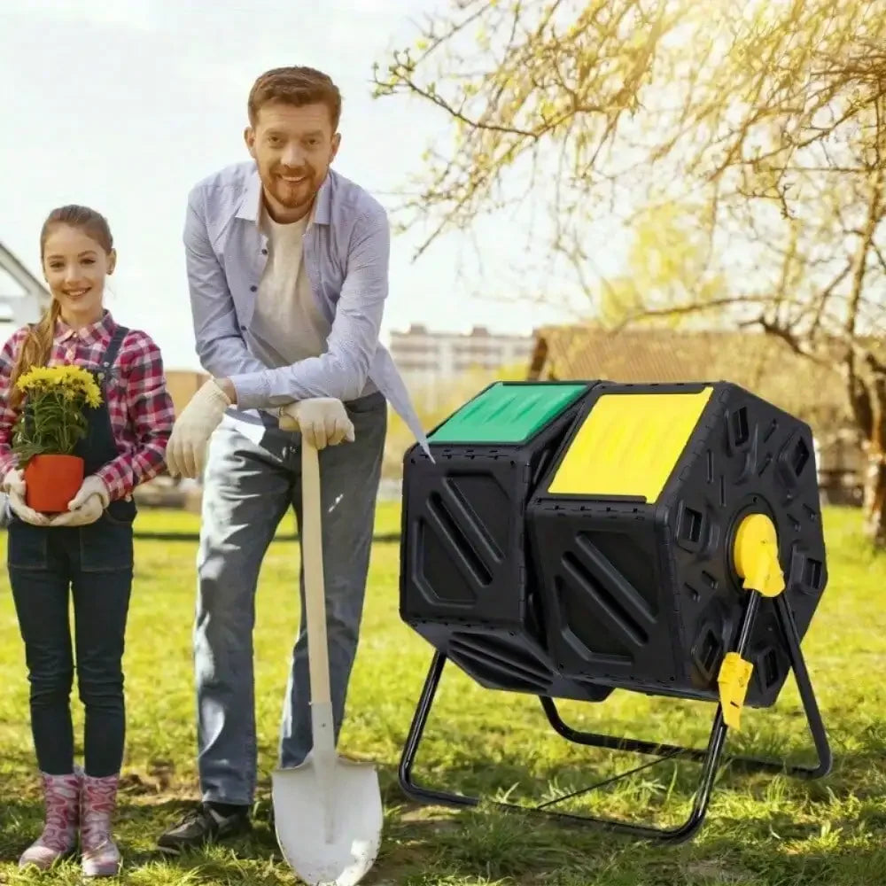2X 37 Gallon Compost Bin Double Chamber Composter Outdoor Kitchen - Get Outside Today 25