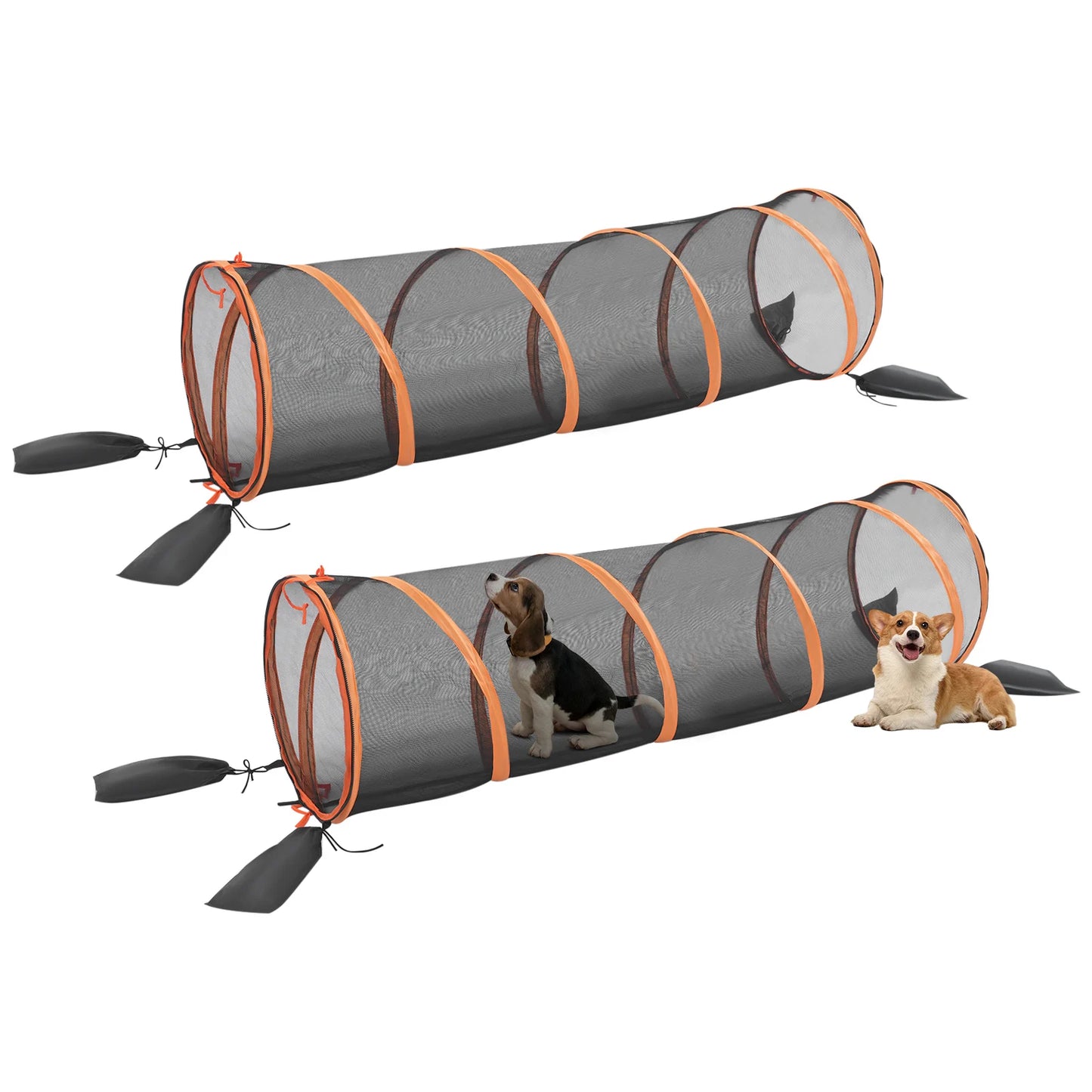 2pcs Foldable Cat Play Tunnel and House Mesh Channel for Cats and Small Dogs Hole Drilling Game - Get Outside Today 25