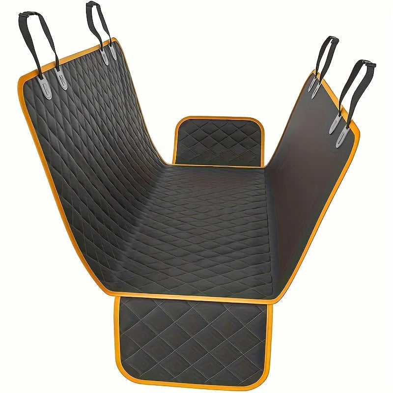 A black pet car mat with gray edging, 100% waterproof and stain resistant, easy to maintain, machine washable - Get Outside Today 25