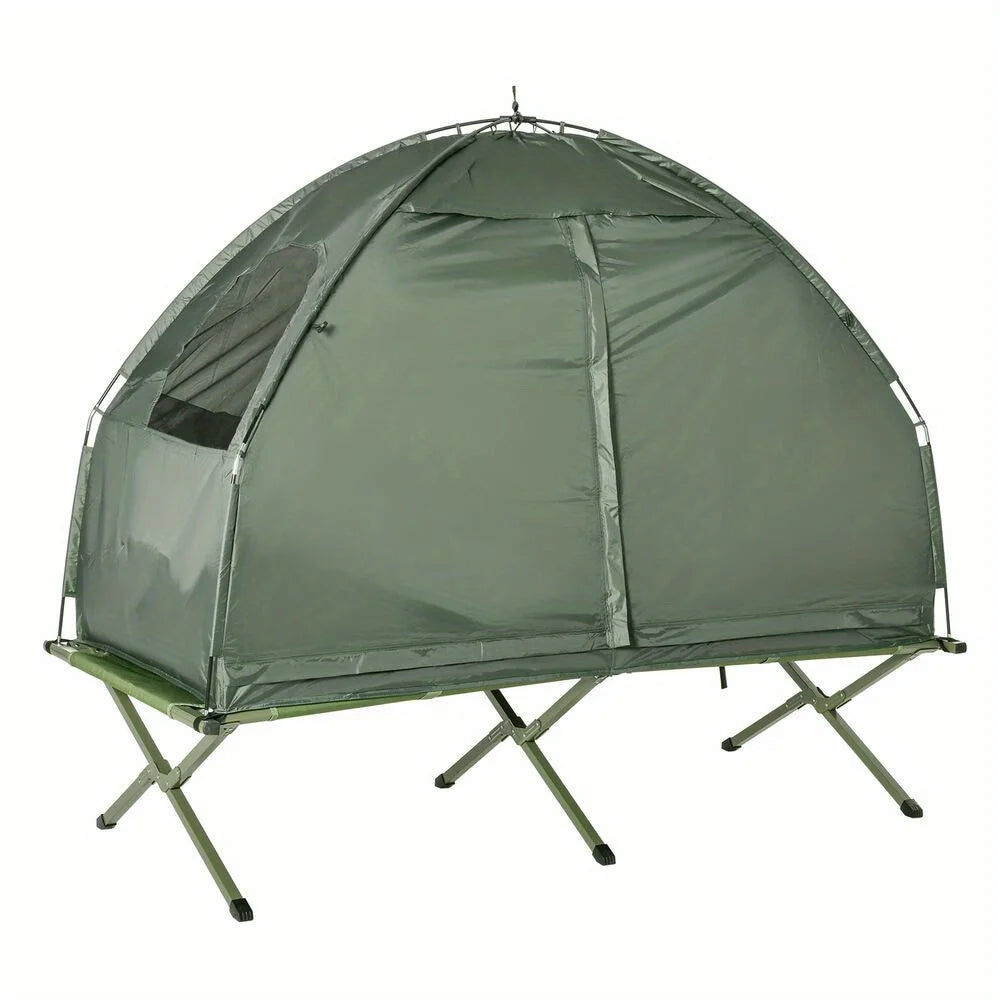 Outdoor 1-Person Folding Tent Elevated Camping Cot With Air Mattress Sleeping Bag - Get Outside Today 25