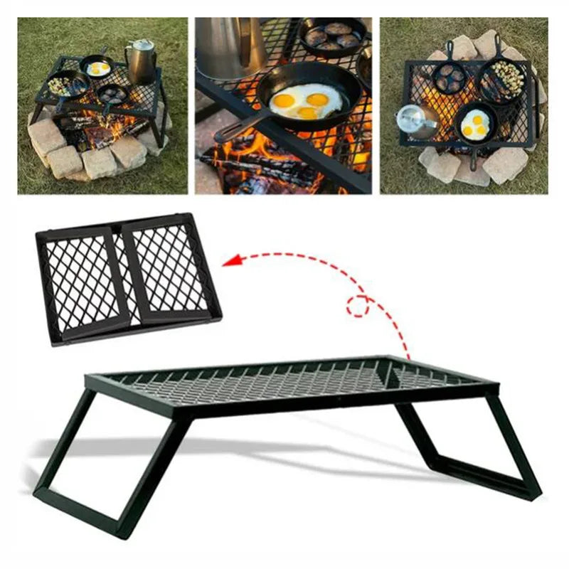 Folding Outdoor Camping BBQ Grill Portable Stand Picnic Cooking Grate Party Supplies