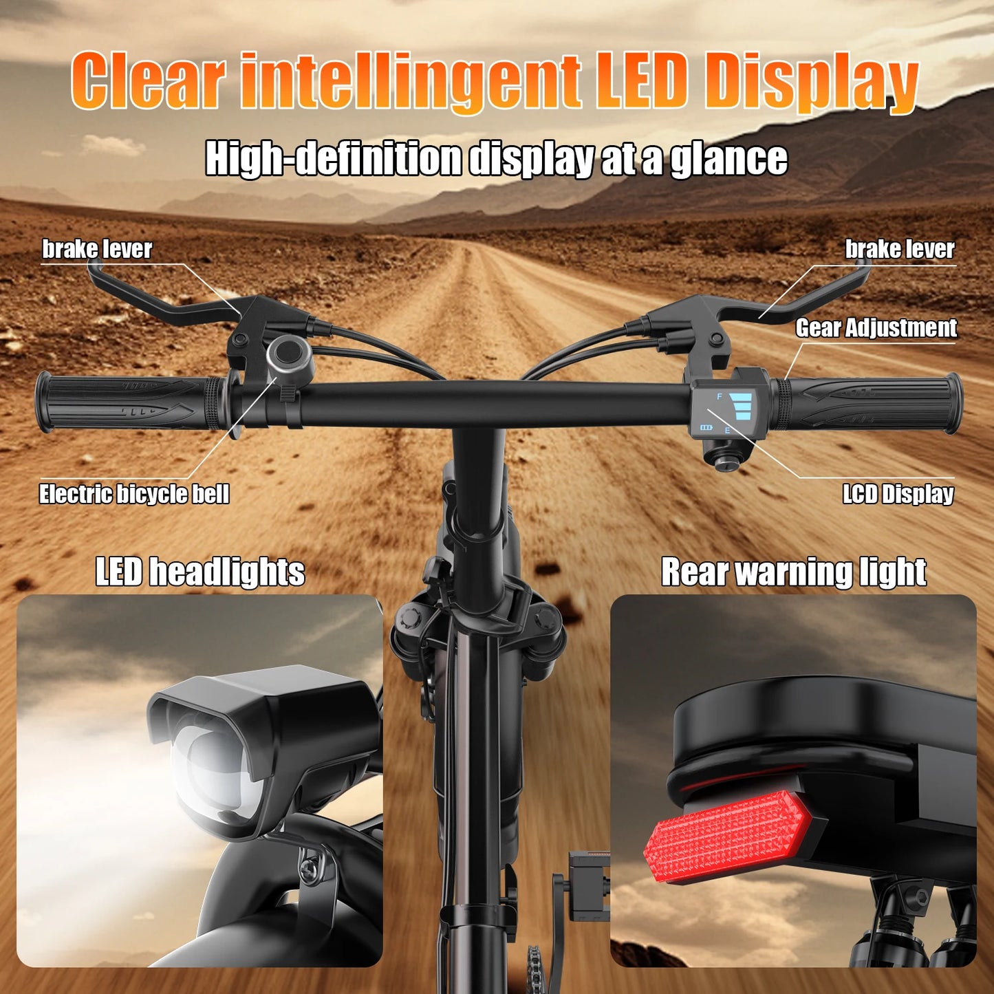 Electric Bike for Adults Teen-Folding Electric Bicycle 750W Peak Motor,20+MPH 35 Miles,Commuter Ebike 48V 15AH Removable Battery - Get Outside Today 25