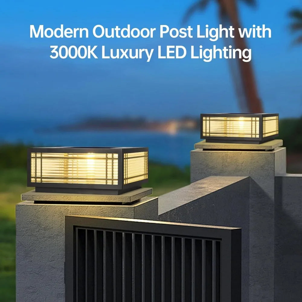 Solar Post Light Fixture Exterior Pillar Light with LED Solar Power Column Caps - Get Outside Today 25