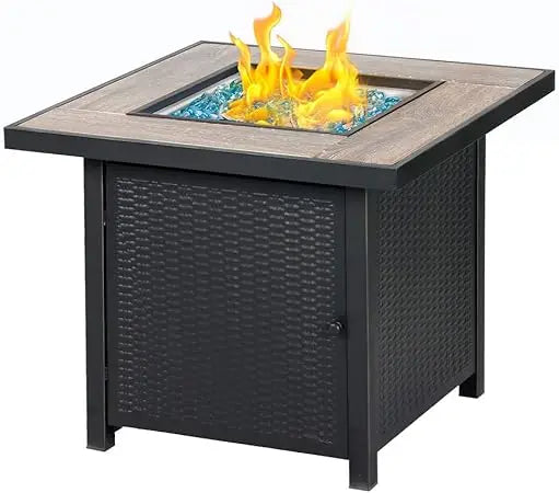 50000 BTU Propane Fire Pit Table Outdoor Square Patio