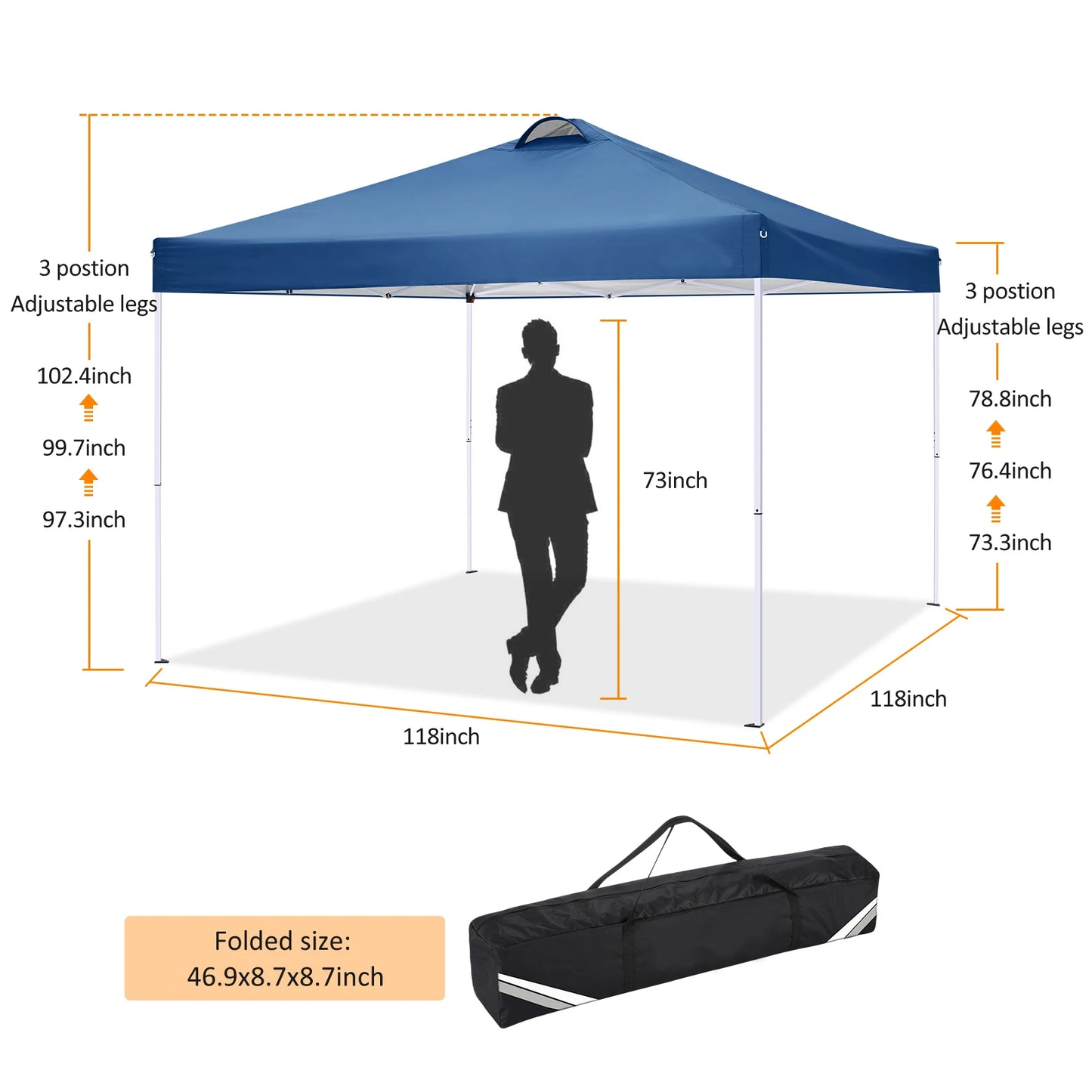 10x10 EZ Pop Up Canopy Tent with 4 Sidewalls Waterproof Outdoor Canopy with Air Vent UPF 50+ Gazebo for Sun Shade Party with 4 Sandbags