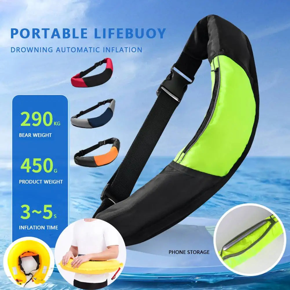 Automatic Inflatable Life Saving Belt 100N Life Vest Self Inflatable Buoyancy for Boating Rafting and Outdoor Safety