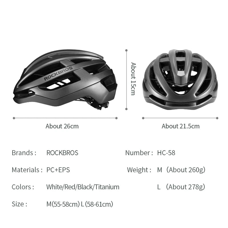 ROCKBROS Bicycle Helmet Breathable Ultralight Integrally-Molded Unisex Shockproof Adjustable Road Bike Helmet Cycling Equipment - Get Outside Today 25