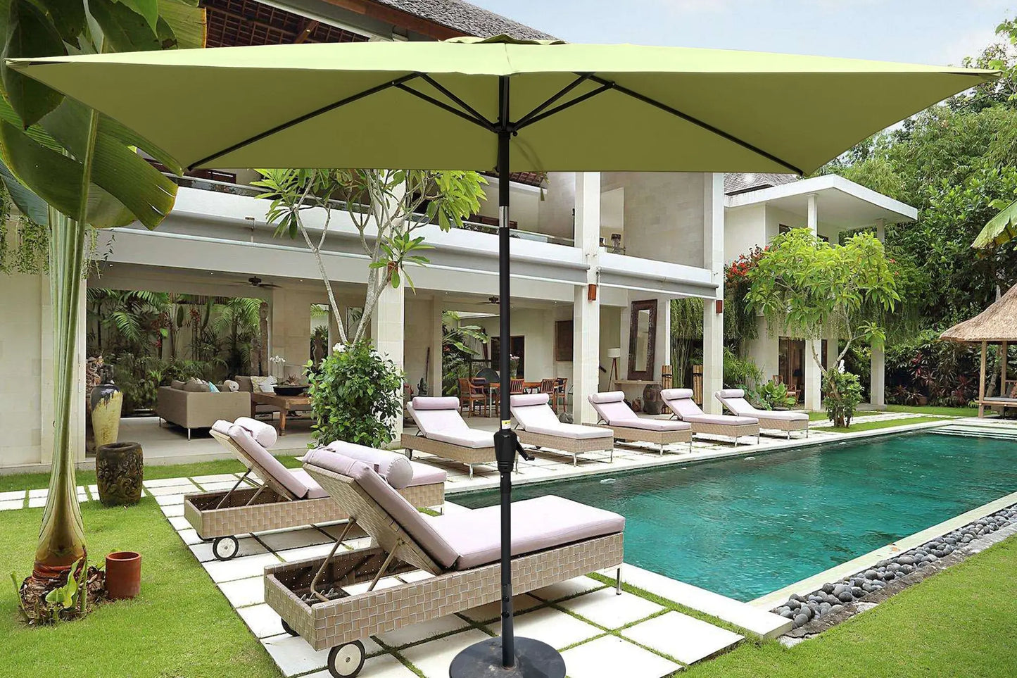 6 x 9ft Patio Outdoor Waterproof Umbrella with Crank Tilt - Get Outside Today 25