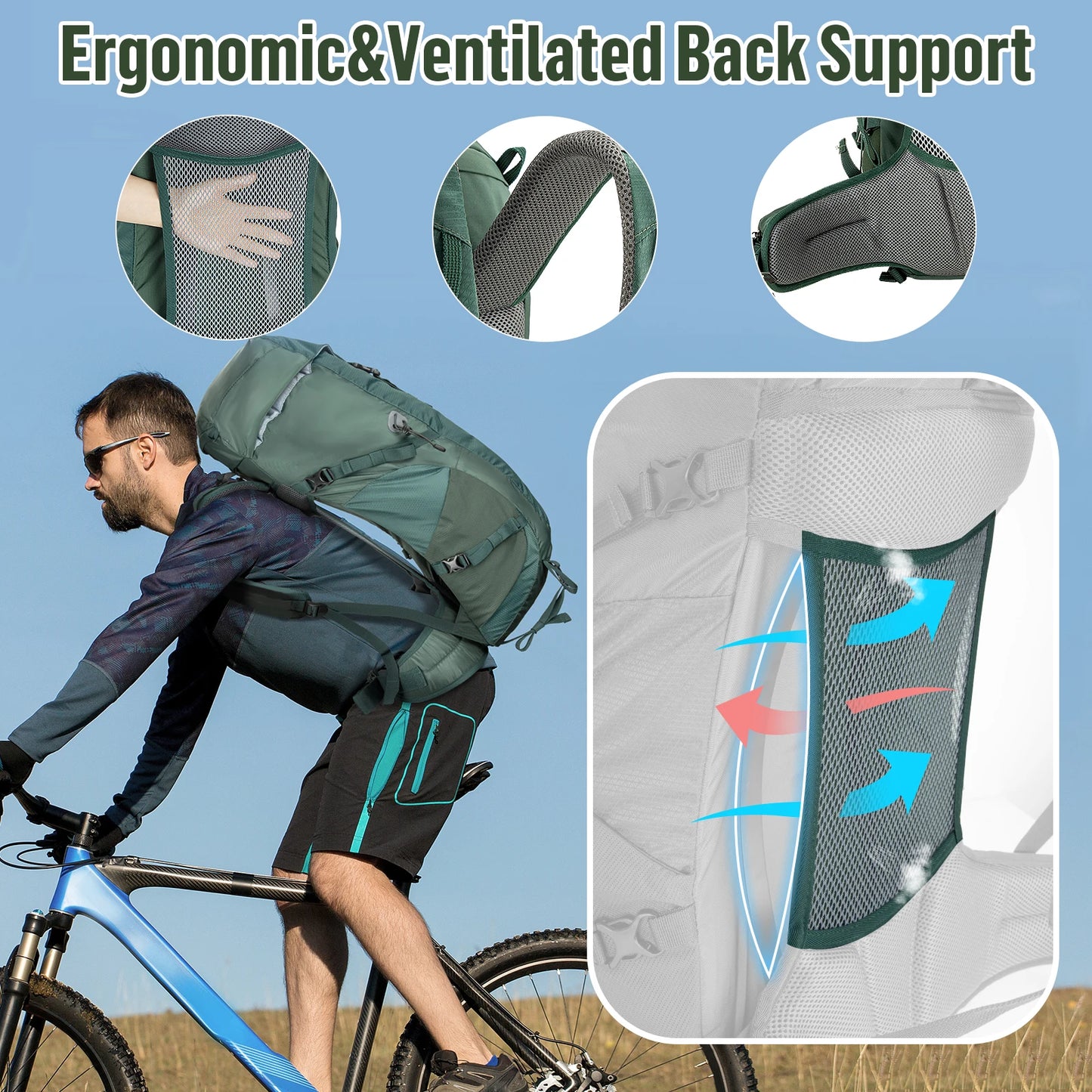 Night Cat 30L Hiking Backpack- Internal Frame; Fits both Men&Women Ultralight - Get Outside Today 25