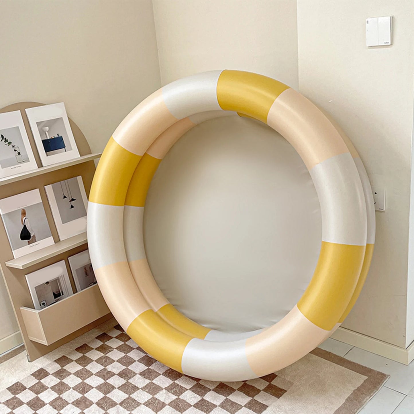 ZK30 Inflatable Pool Baby Retro Blow Up Swimming Pool Family Cute Style Thickened Water Pool Yellow Stripe - Get Outside Today 25