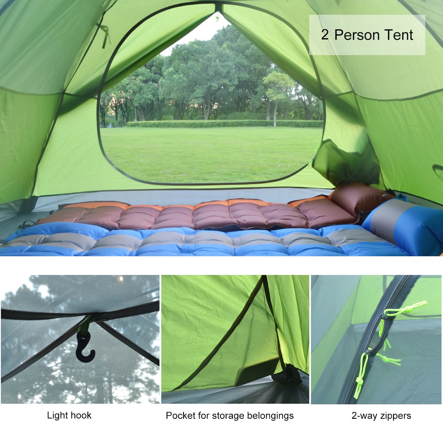 Desert Fox 2 Person Backpack Tent Outdoor Hiking Lightweight Couple Camping Tents Double Layers 3 Seasons for Traveling and Hunting