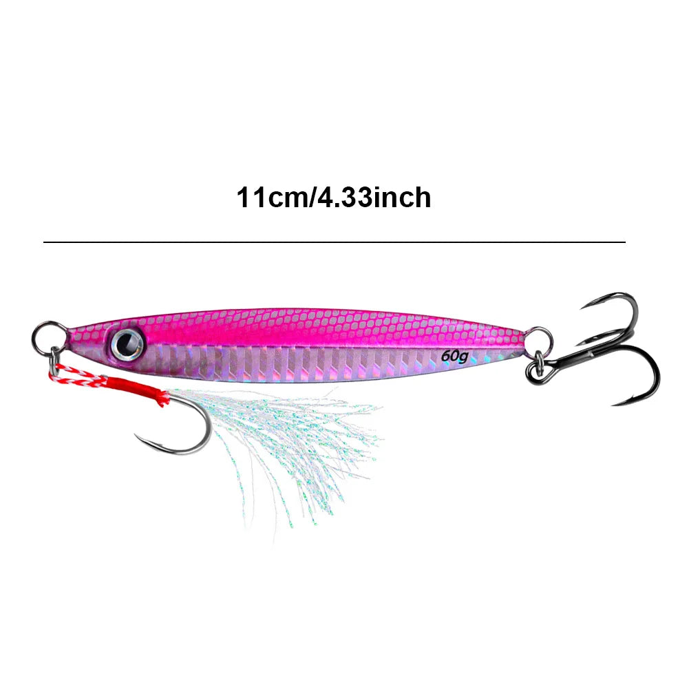 11cm/60g Metal Jig Fishing Lure Fast Sinking Artificial Bait Bass Fishing Bait Trout Jigging Lure for Sea Fishing Boat Fishing - Get Outside Today 25