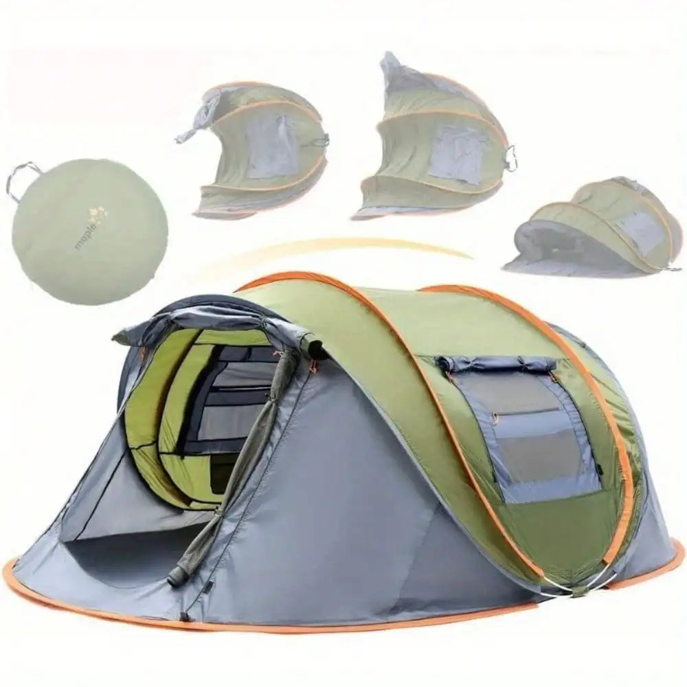 Camping Tent for 4 People Easy Pop Up Design with 2 Doors UPF50 Waterproof