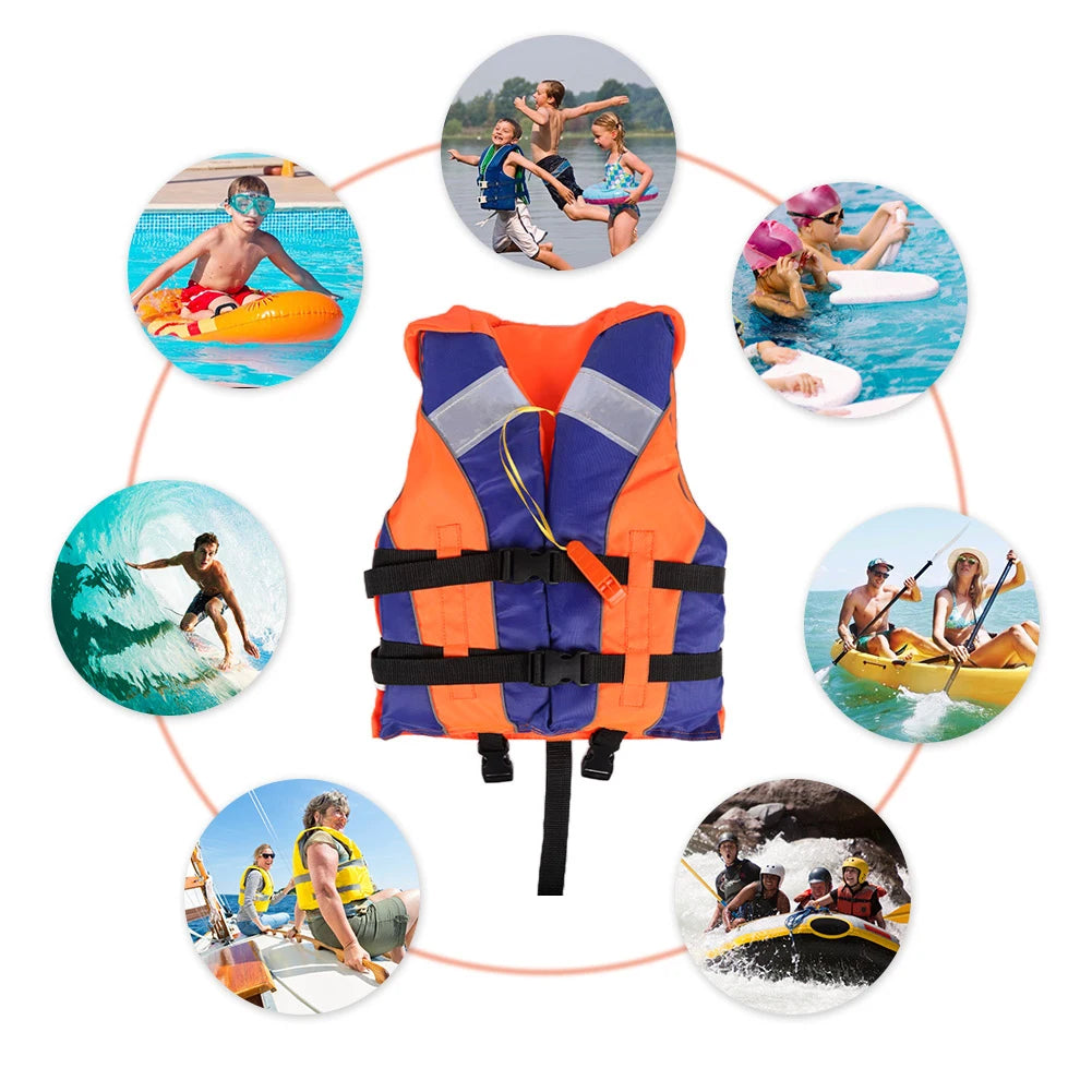 Adjustable Size Life Jacket with Whistle Fishing Drifting Swimming Life Vest