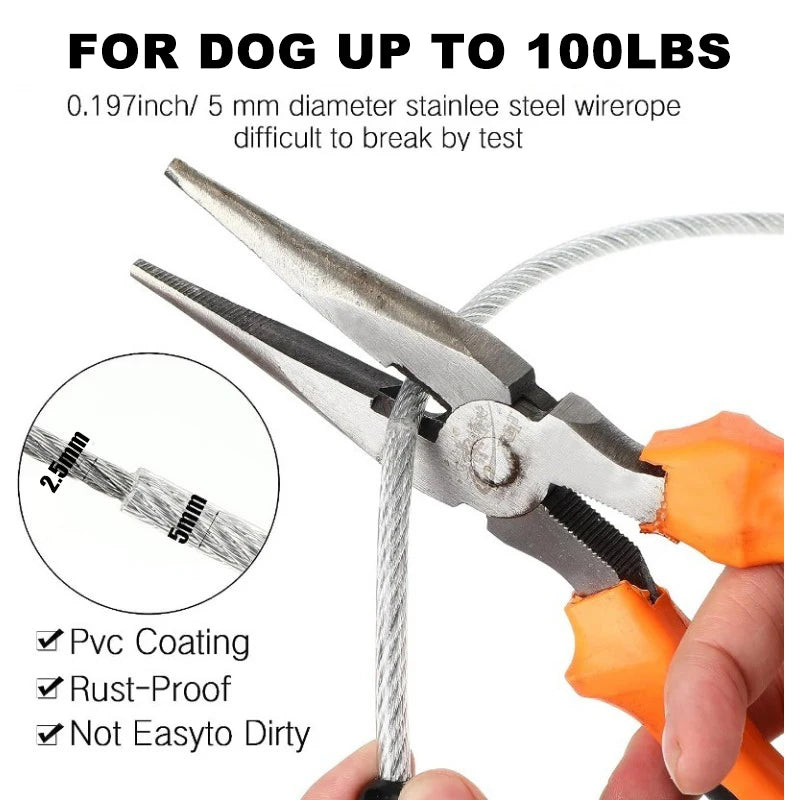 2pcs 33FT Pet Dog Tie Out Cable 220 lbs Break Strength Tether - Get Outside Today 25