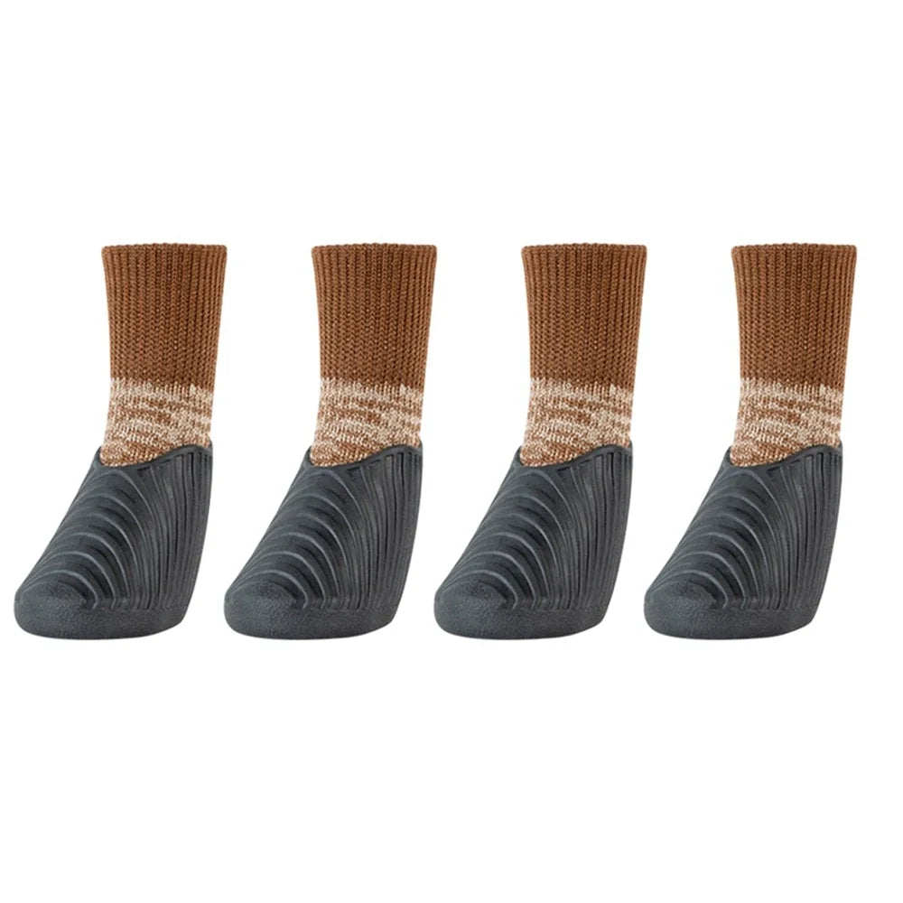 4PCS Dog Shoes Waterproof Fall Winter Pet Snow Boots Puppy Sock Shoes with Antislip Sole Soft Comfortable Dog Paw Protector - Get Outside Today 25