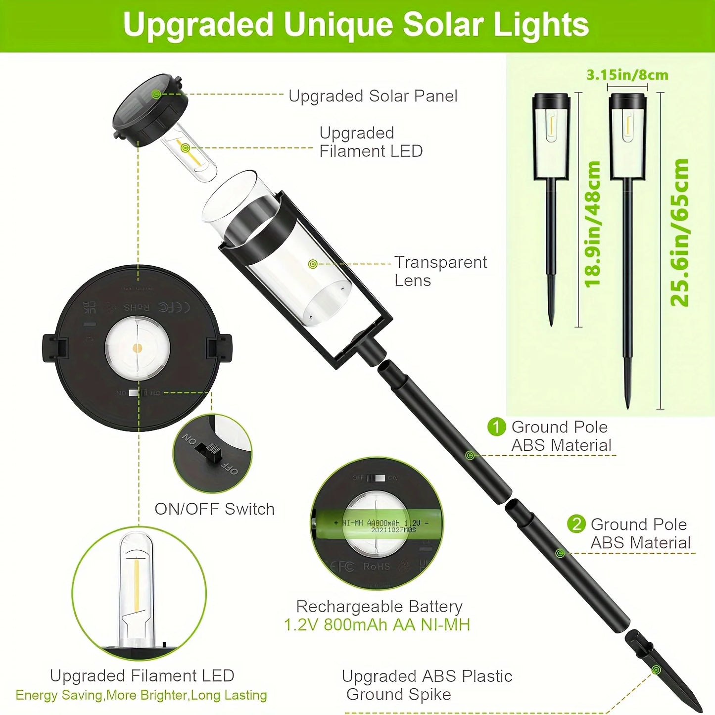 6/12 Pack Solar Pathway Lights Outdoor Auto On/Off Landscape - Get Outside Today 25