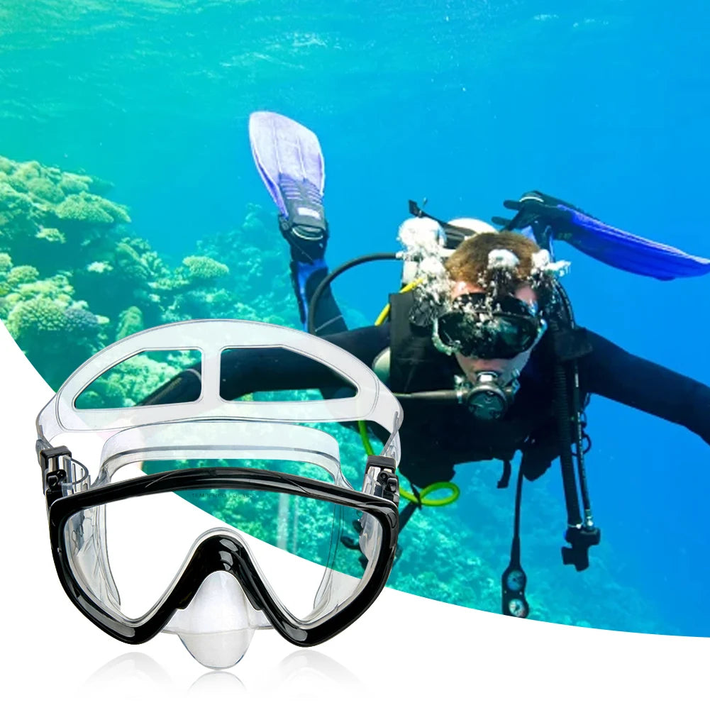 Scuba Diving Mask with Nose Cover Scuba Mask Silicone Skirt Snorkeling Mask Anti-Fog Swimming Goggles for Adults