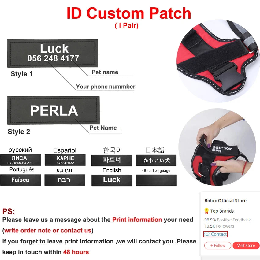 Personalized Dog Harness NO PULL Reflective Breathable Vest - Get Outside Today 25