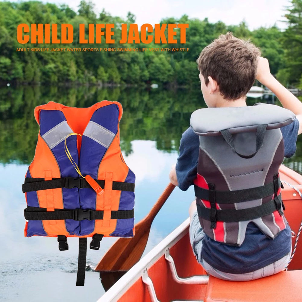 Adjustable Size Life Jacket with Whistle Fishing Drifting Swimming Life Vest