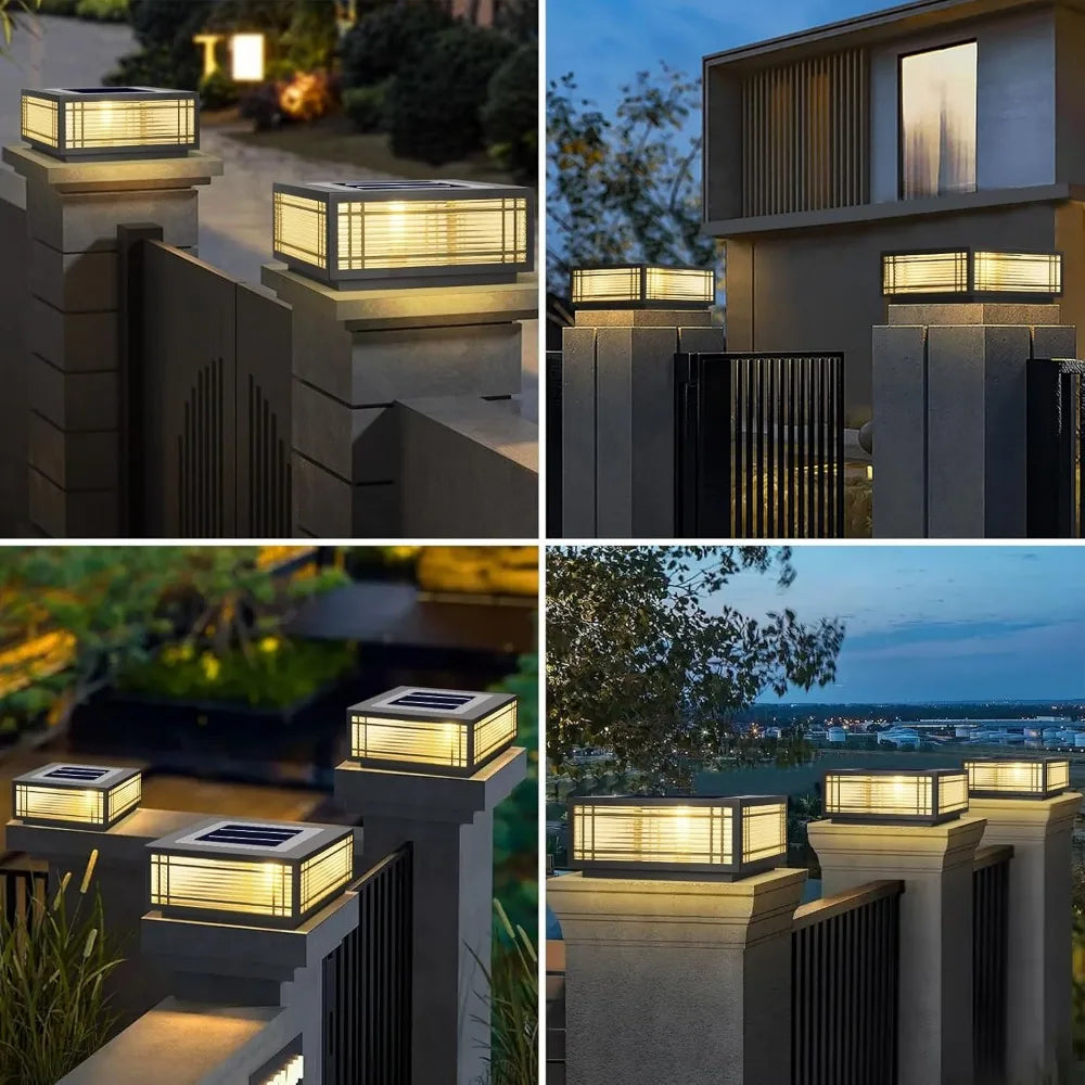 Solar Post Light Fixture Exterior Pillar Light with LED Solar Power Column Caps - Get Outside Today 25