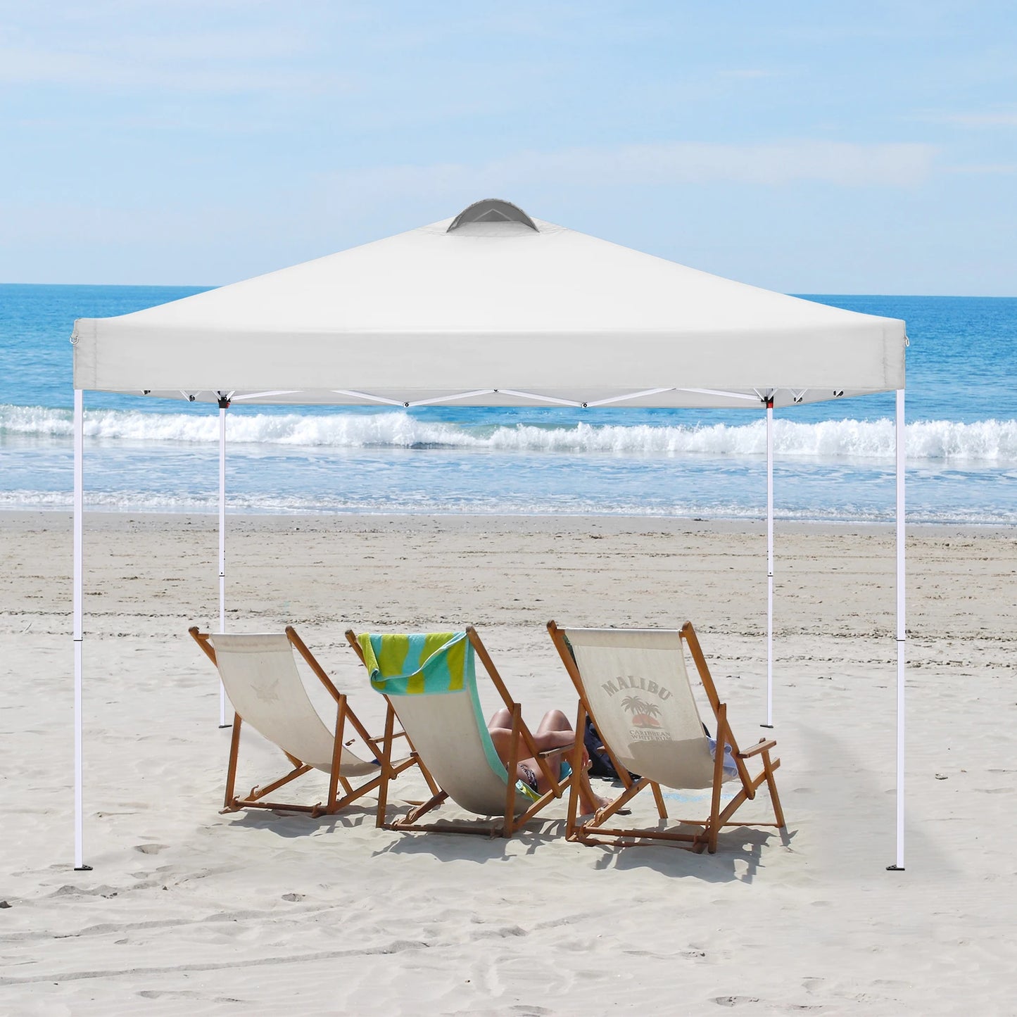 10x10 EZ Pop Up Canopy Tent with 4 Sidewalls Waterproof Outdoor Canopy with Air Vent UPF 50+ Gazebo for Sun Shade Party with 4 Sandbags