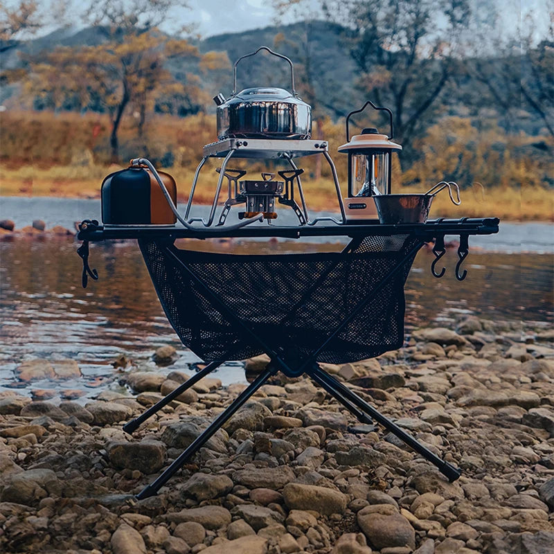 Westtune Folding Camping Table Aluminum Lightweight Portable Table with Storage Mesh Bag for Outdoor Picnic BBQ Hiking