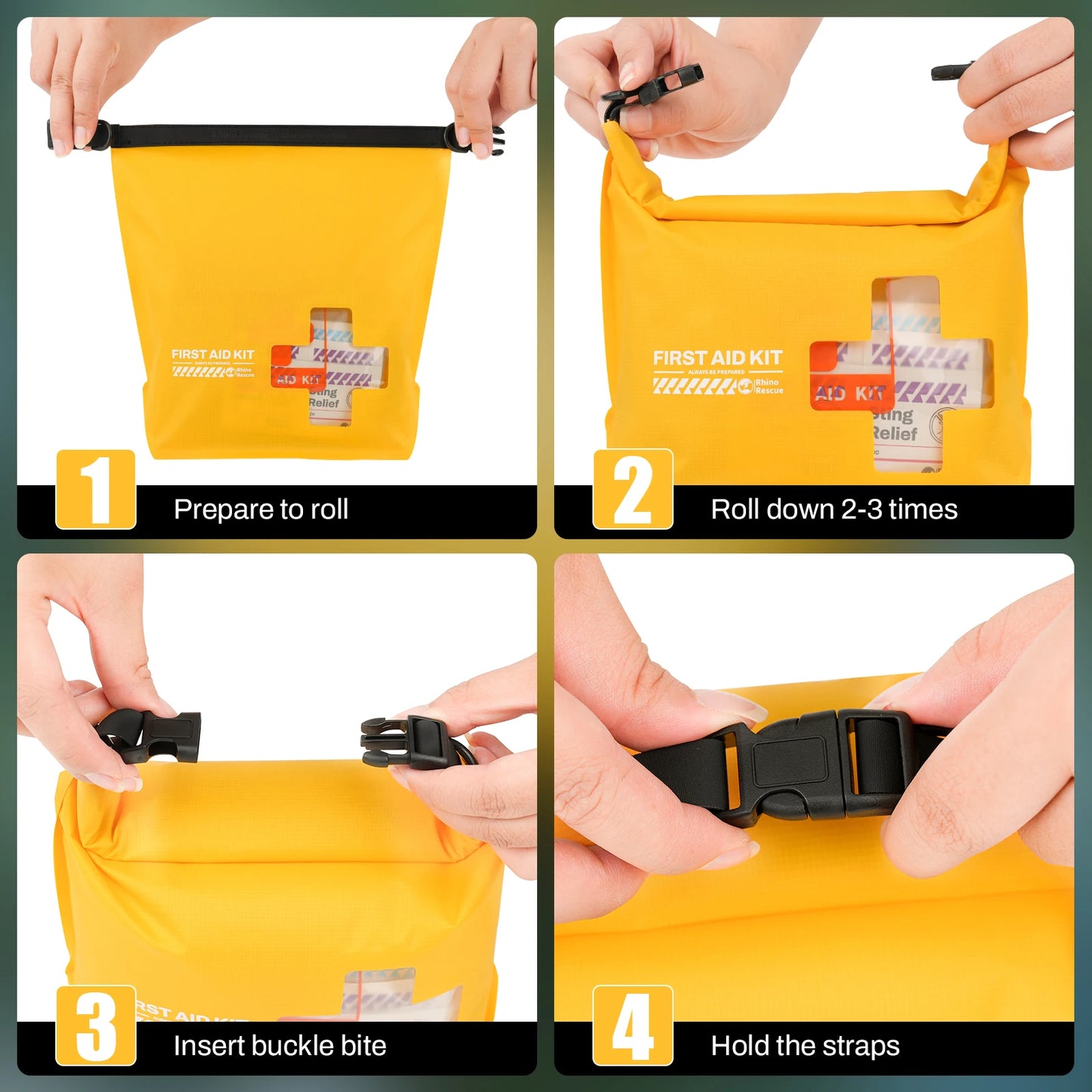 RHINO RESCUE Waterproof First Aid Kit, Lightweight Boat Dry Bag, Emergency Survival Supplies for Outdoor Kayak Floating Swimming - Get Outside Today 25