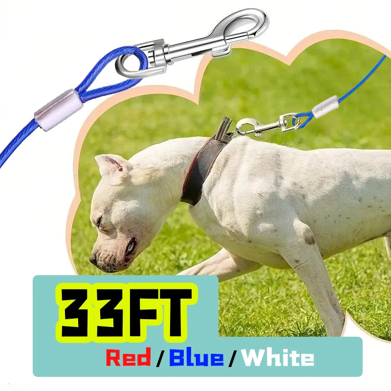 2pcs 33FT Pet Dog Tie Out Cable 220 lbs Break Strength Tether - Get Outside Today 25