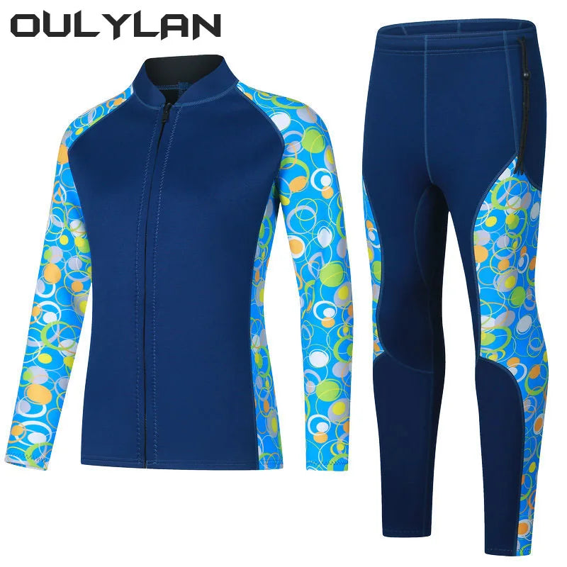 3mm Wetsuit For Women Men Split Diving Jacket Long Sleeve