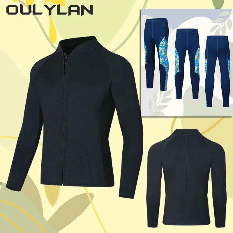 3mm Wetsuit For Women Men Split Diving Jacket Long Sleeve
