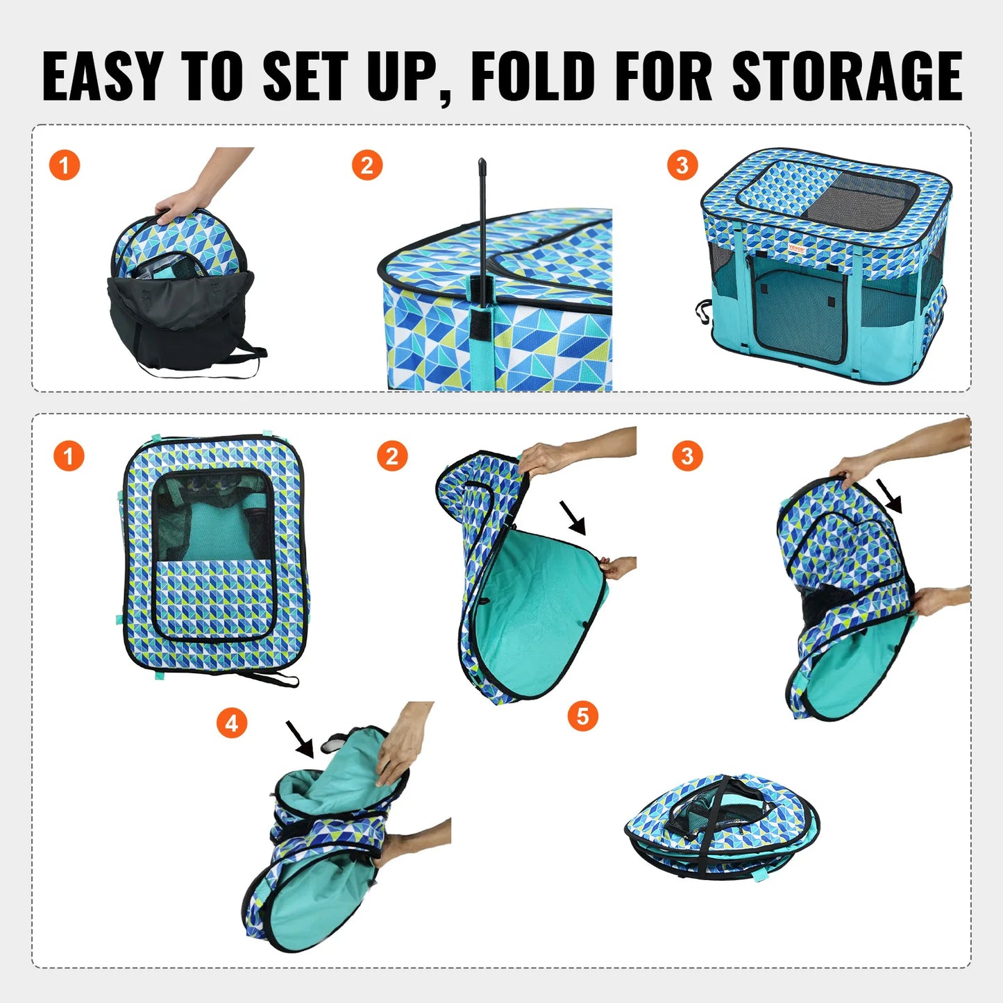 VEVOR Portable Foldable Pet Playpen Tent Crate Kennel - Get Outside Today 25
