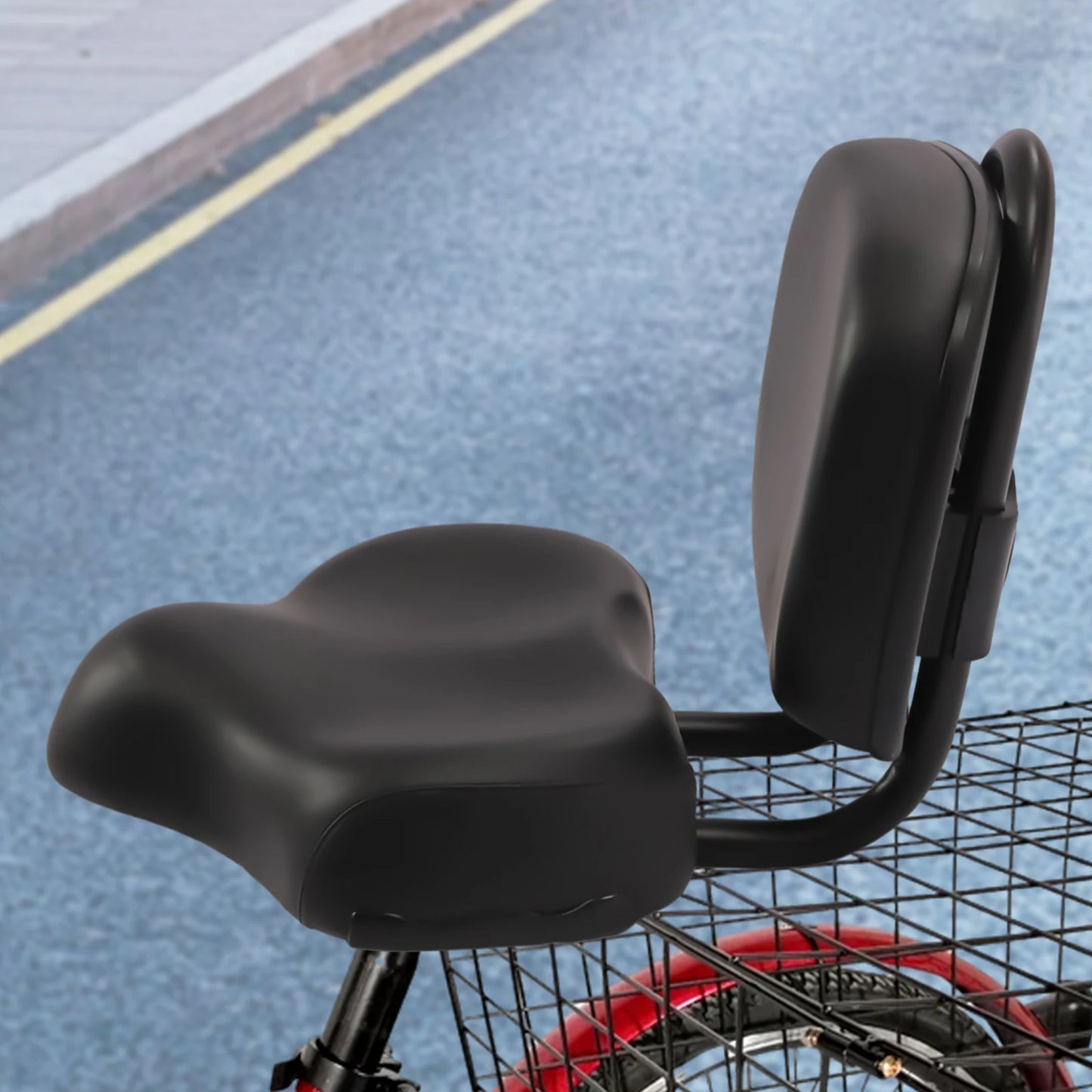 Height Adjustable Oversized Backrest Bike Tricycle Seat Sponge Soft Padded Bicycle Saddle